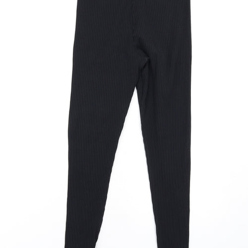 EDC Womens Black Cotton Carrot Leggings Size S L28 in - Ribbed