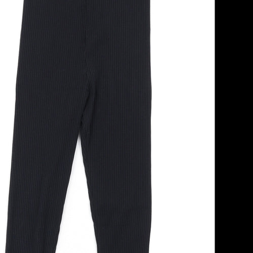 EDC Womens Black Cotton Carrot Leggings Size S L28 in - Ribbed