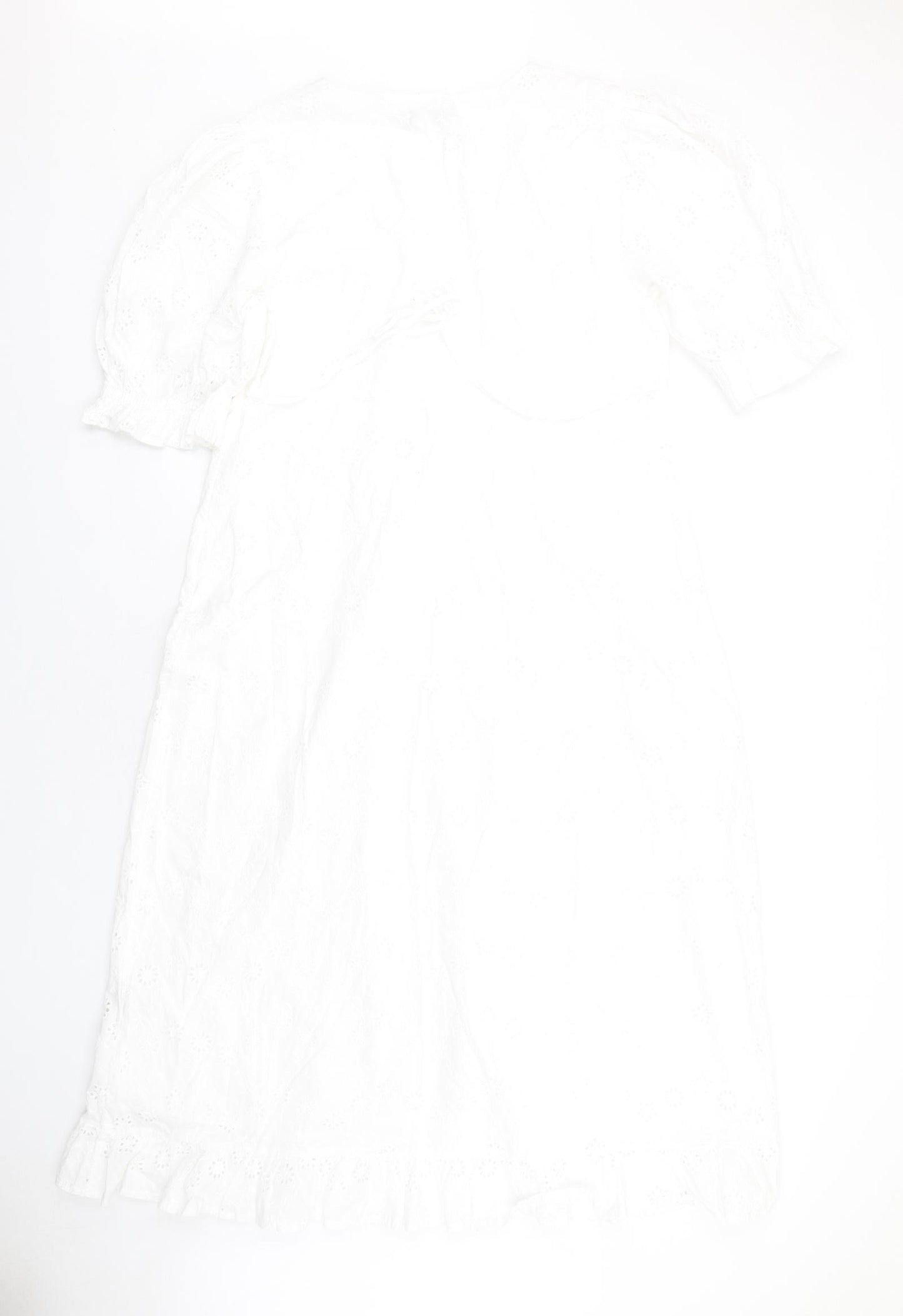 Nobody's Child Womens White Cotton A-Line Size 16 V-Neck Zip