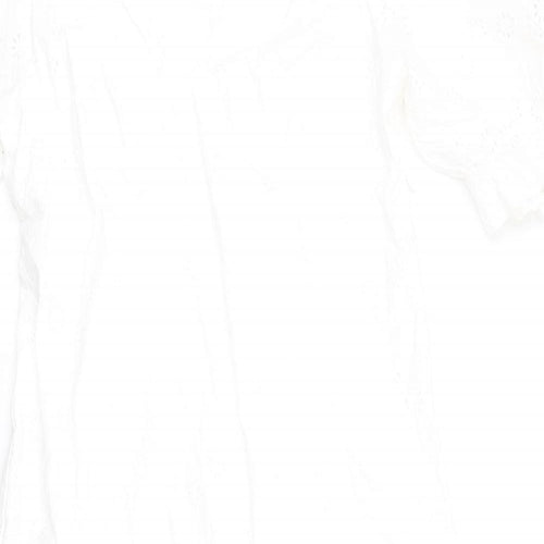 Nobody's Child Womens White Cotton A-Line Size 16 V-Neck Zip
