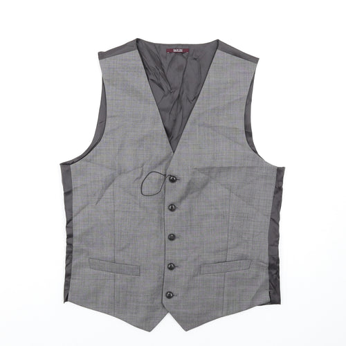 Marks and Spencer Mens Grey Wool Jacket Suit Waistcoat Size 38 Regular