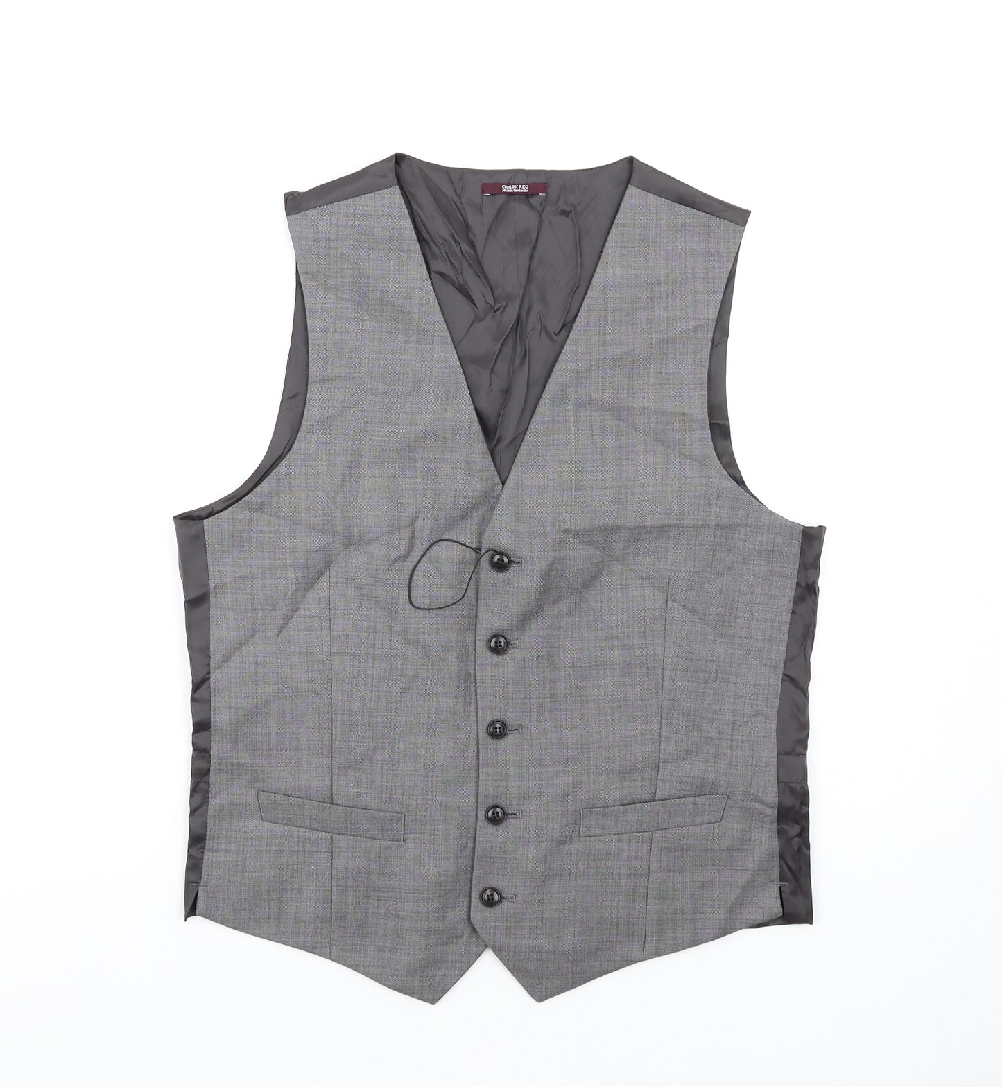 Marks and Spencer Mens Grey Wool Jacket Suit Waistcoat Size 38 Regular