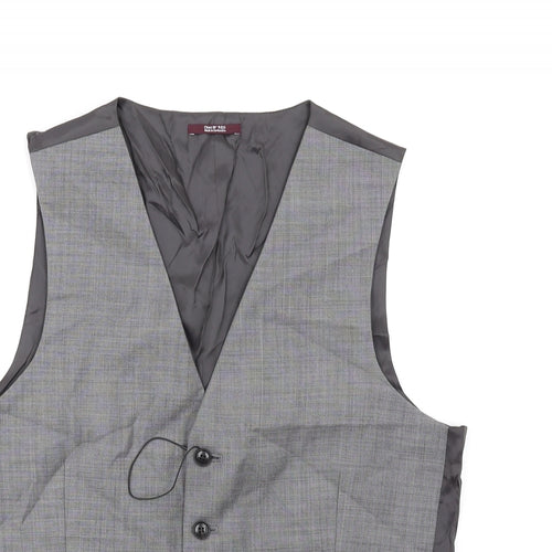 Marks and Spencer Mens Grey Wool Jacket Suit Waistcoat Size 38 Regular