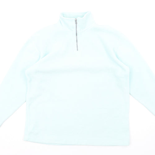 Visage Womens Blue Polyester Pullover Sweatshirt Size M Zip