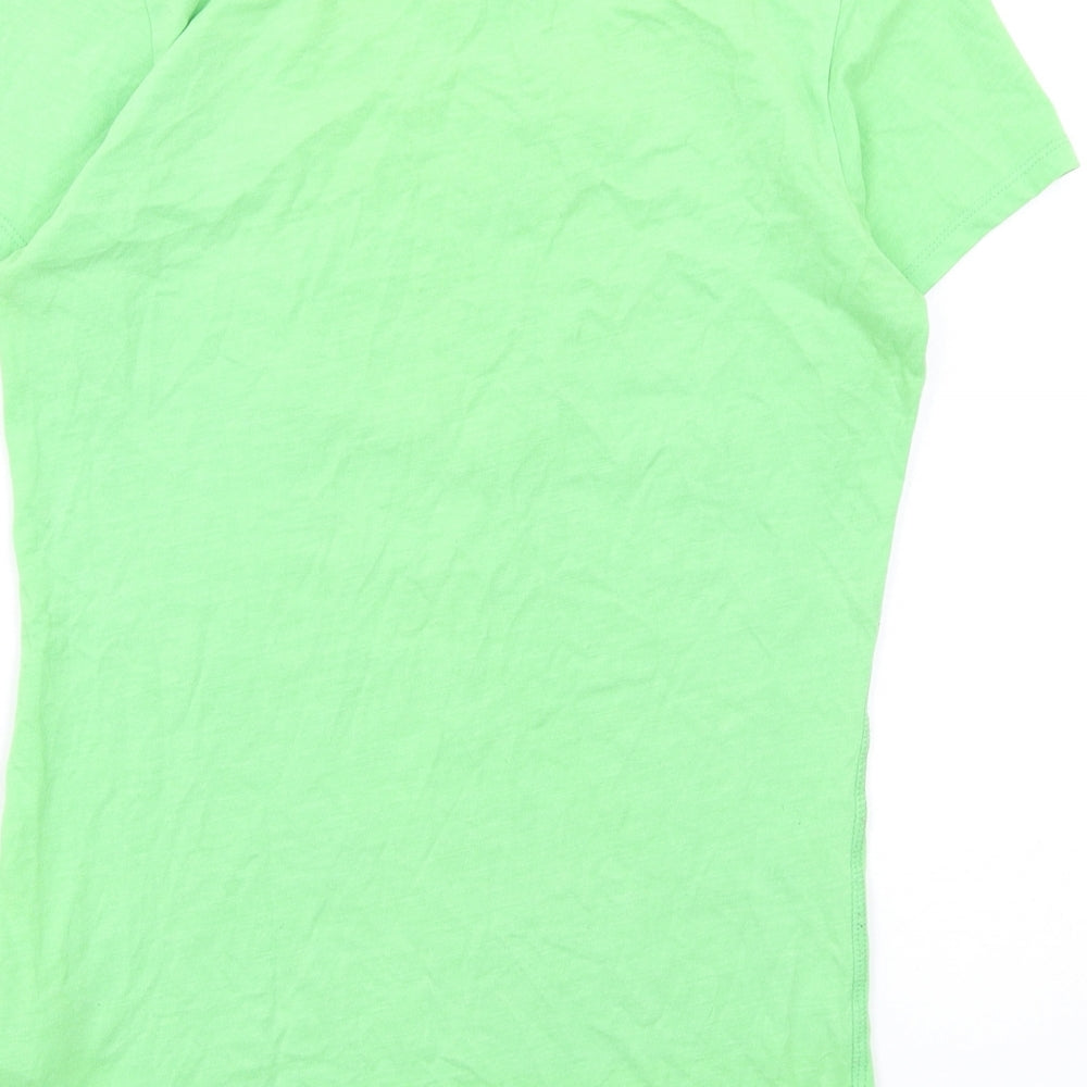 Diesel Womens Green Cotton Basic T-Shirt Size M Round Neck
