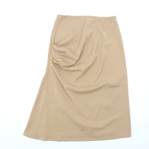 Baylis & Knight Womens Beige Polyester A-Line Skirt Size 14 - Ruched