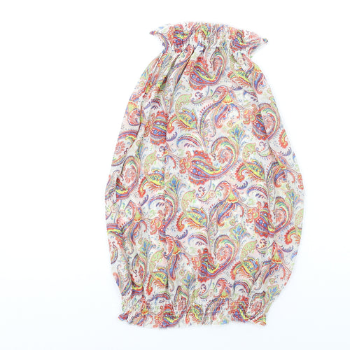 Select Womens Multicoloured Paisley Polyester Camisole Tank Size 12 Mock Neck