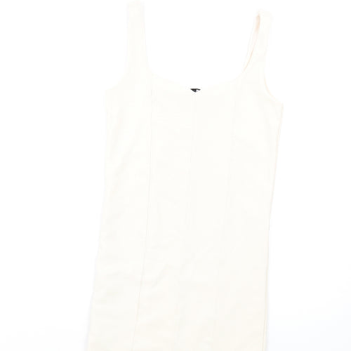 Stradivarius Womens Ivory Polyester Bodycon Size M Sweetheart Pullover