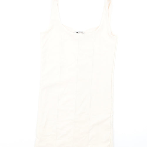 Stradivarius Womens Ivory Polyester Bodycon Size M Sweetheart Pullover