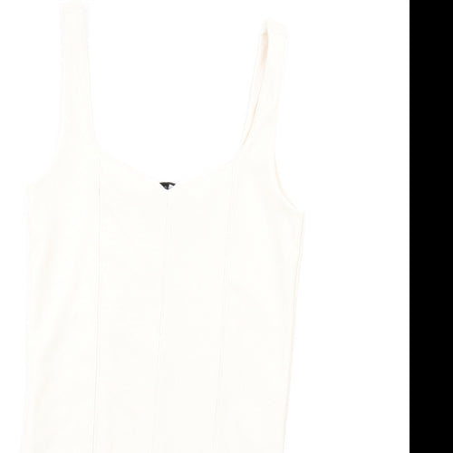 Stradivarius Womens Ivory Polyester Bodycon Size M Sweetheart Pullover