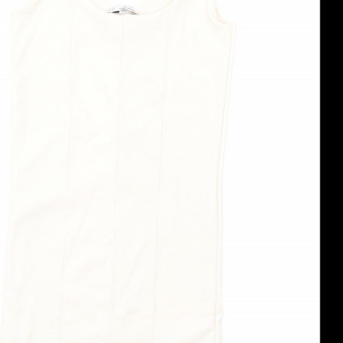Stradivarius Womens Ivory Polyester Bodycon Size M Sweetheart Pullover