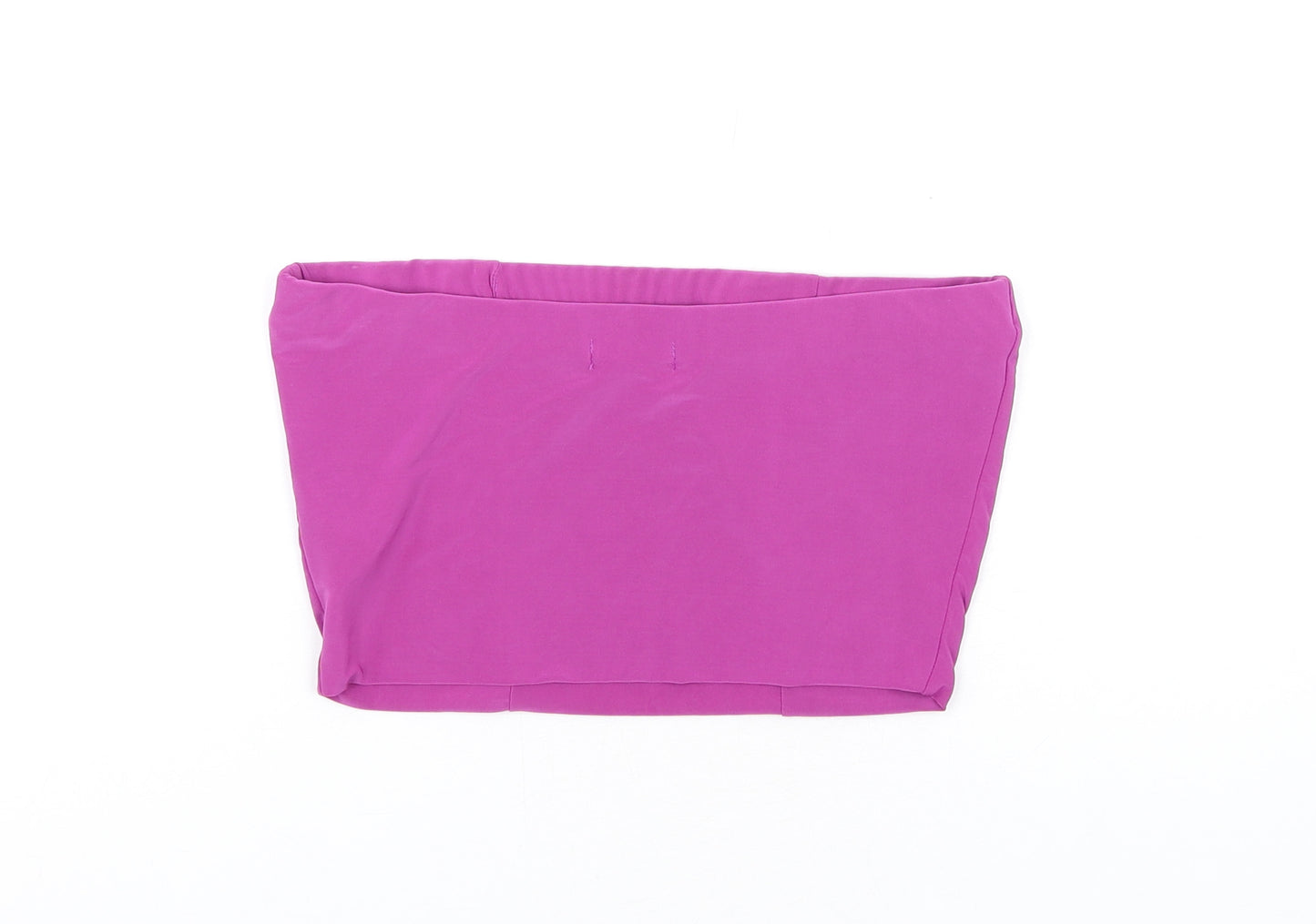 PRETTYLITTLETHING Womens Purple Polyester Cropped T-Shirt Size 8 Square Neck