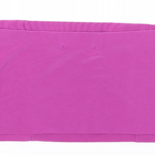 PRETTYLITTLETHING Womens Purple Polyester Cropped T-Shirt Size 8 Square Neck
