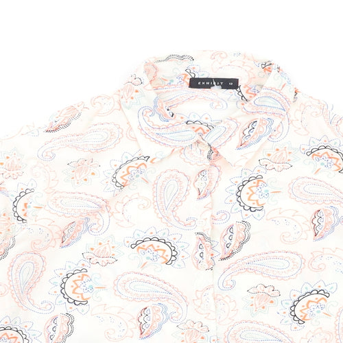 Exhibit Womens Multicoloured Paisley Polyester Basic Button-Up Size 12 Collared
