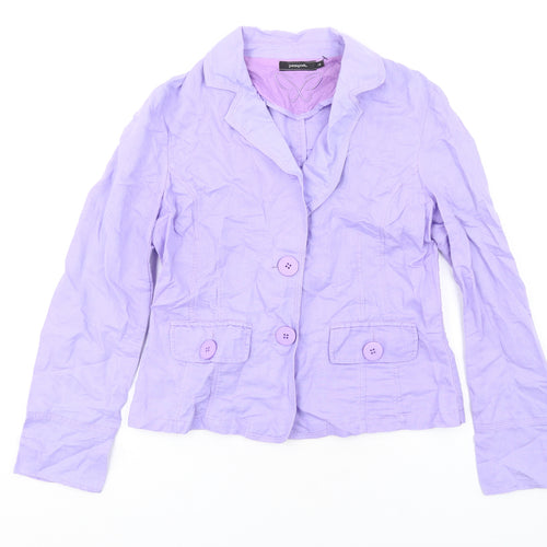 Passport Womens Purple Jacket Blazer Size 10 Button