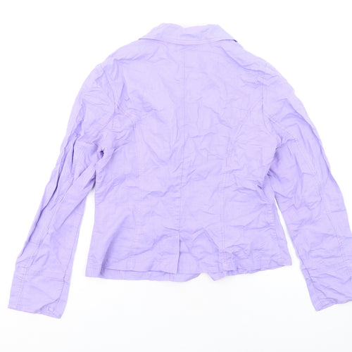 Passport Womens Purple Jacket Blazer Size 10 Button