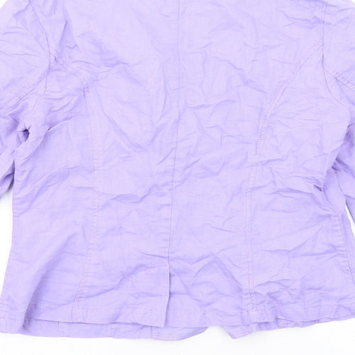 Passport Womens Purple Jacket Blazer Size 10 Button