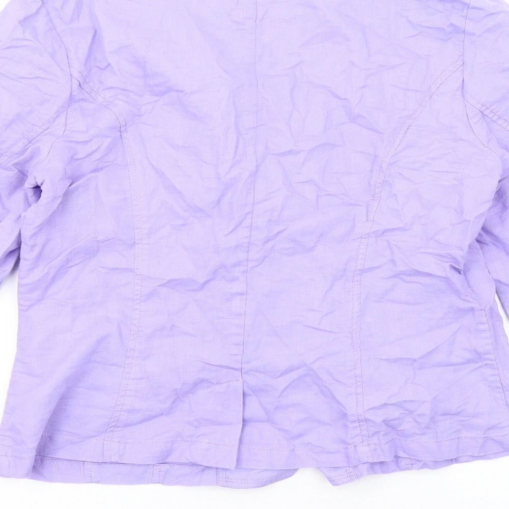 Passport Womens Purple Jacket Blazer Size 10 Button