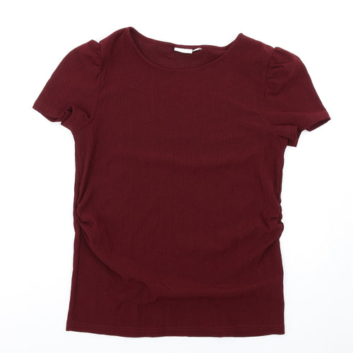 mamalicious Womens Red Polyester Basic T-Shirt Size XL Round Neck