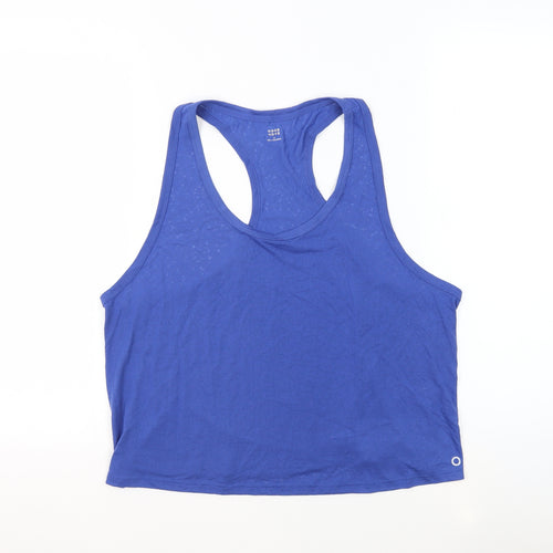 GOODMOVE Womens Blue Polyester Basic Tank Size 18 Scoop Neck Pullover - Sheer