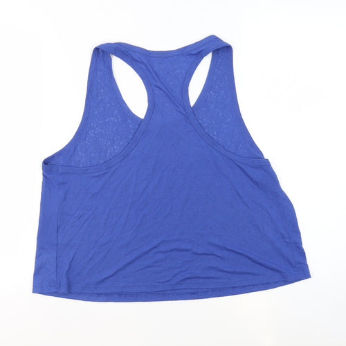 GOODMOVE Womens Blue Polyester Basic Tank Size 18 Scoop Neck Pullover - Sheer