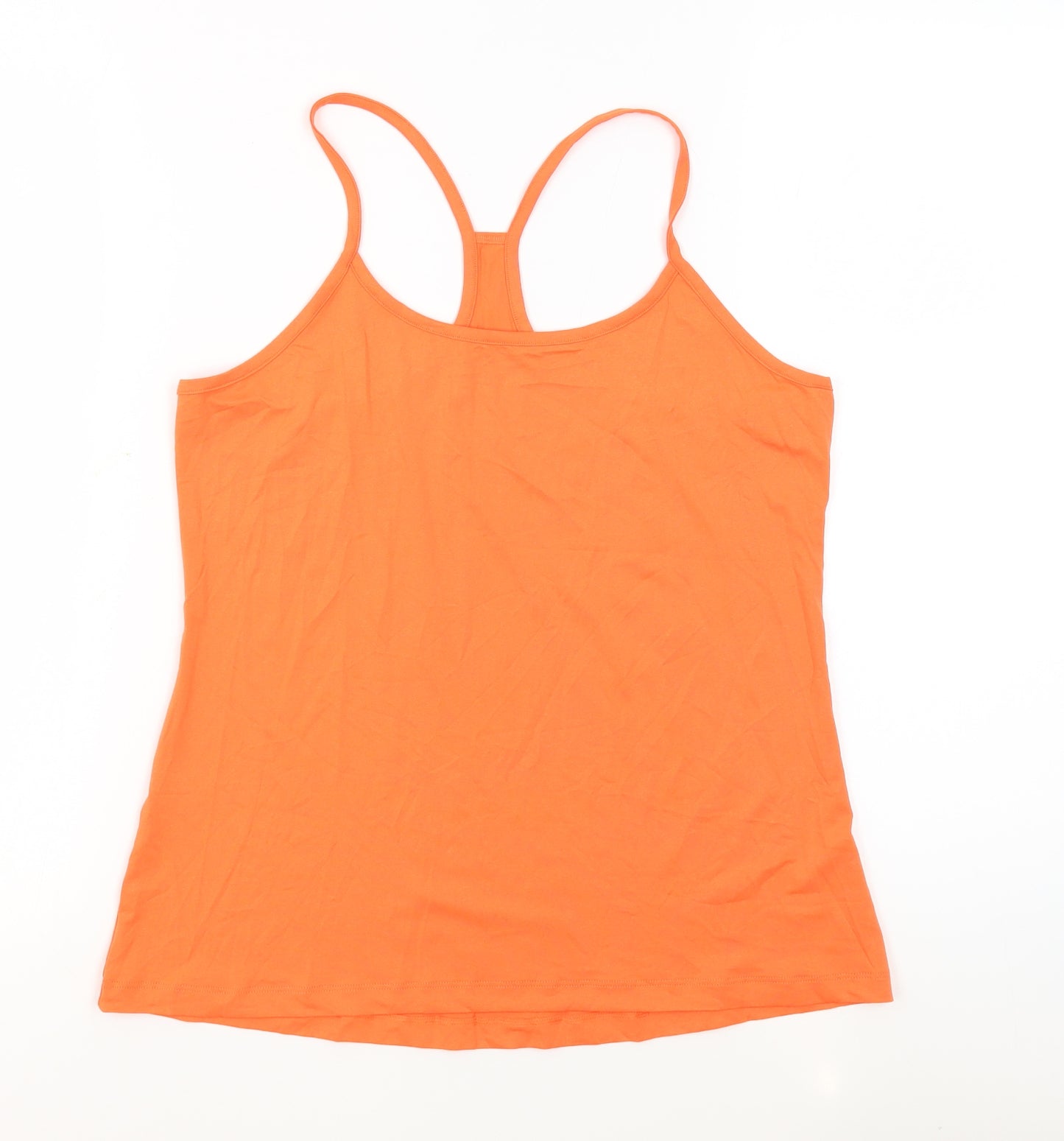 GOODMOVE Womens Orange Polyester Basic Tank Size 16 Round Neck Pullover