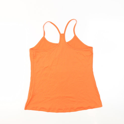 GOODMOVE Womens Orange Polyester Basic Tank Size 16 Round Neck Pullover