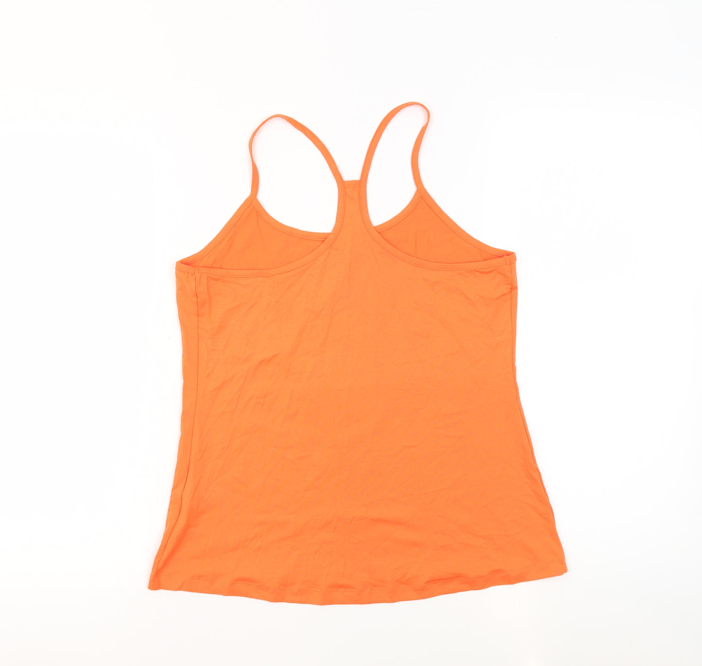 GOODMOVE Womens Orange Polyester Basic Tank Size 16 Round Neck Pullover