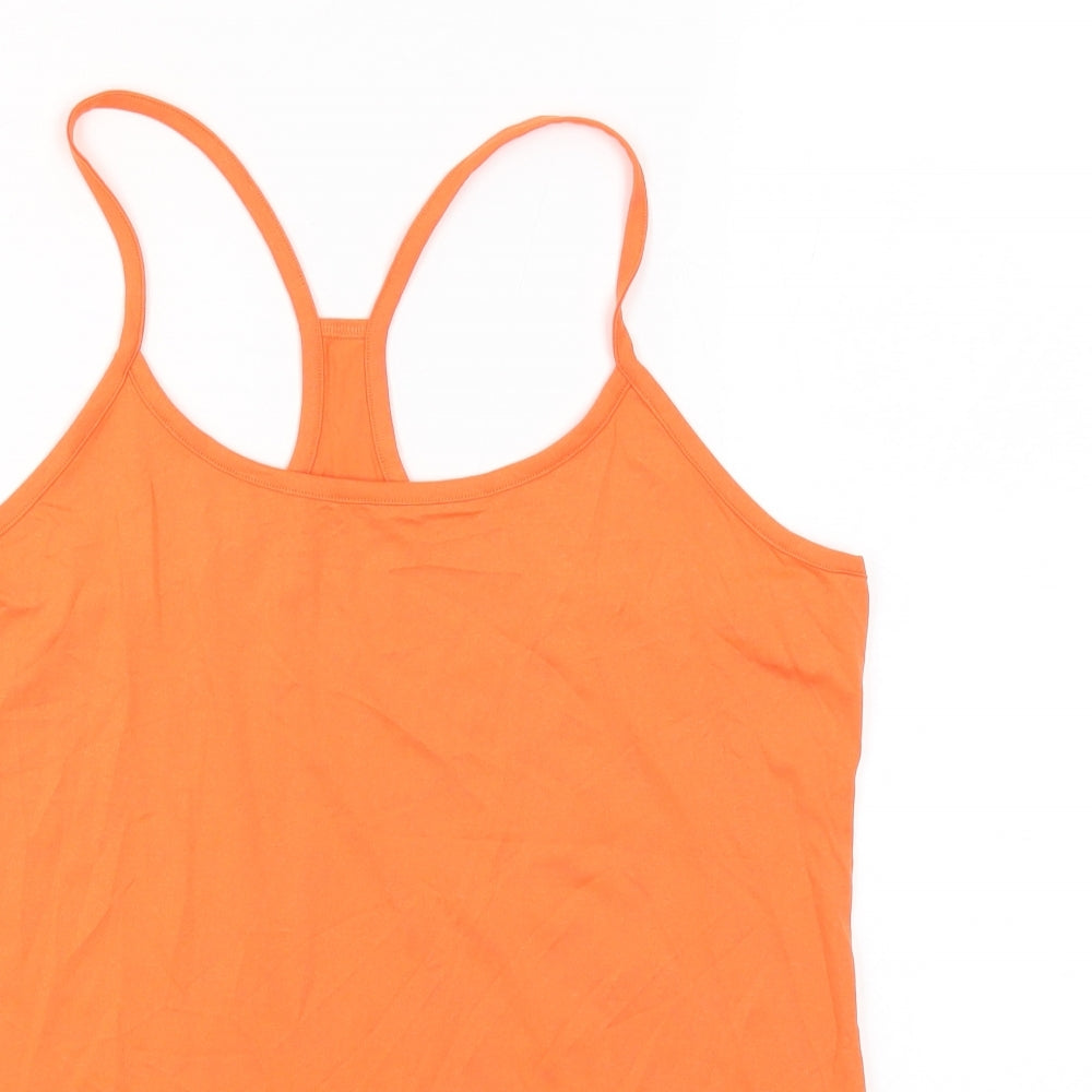 GOODMOVE Womens Orange Polyester Basic Tank Size 16 Round Neck Pullover