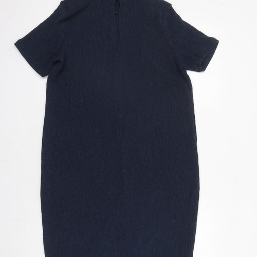 Marks and Spencer Womens Blue Polyester A-Line Size 16 Mock Neck Pullover
