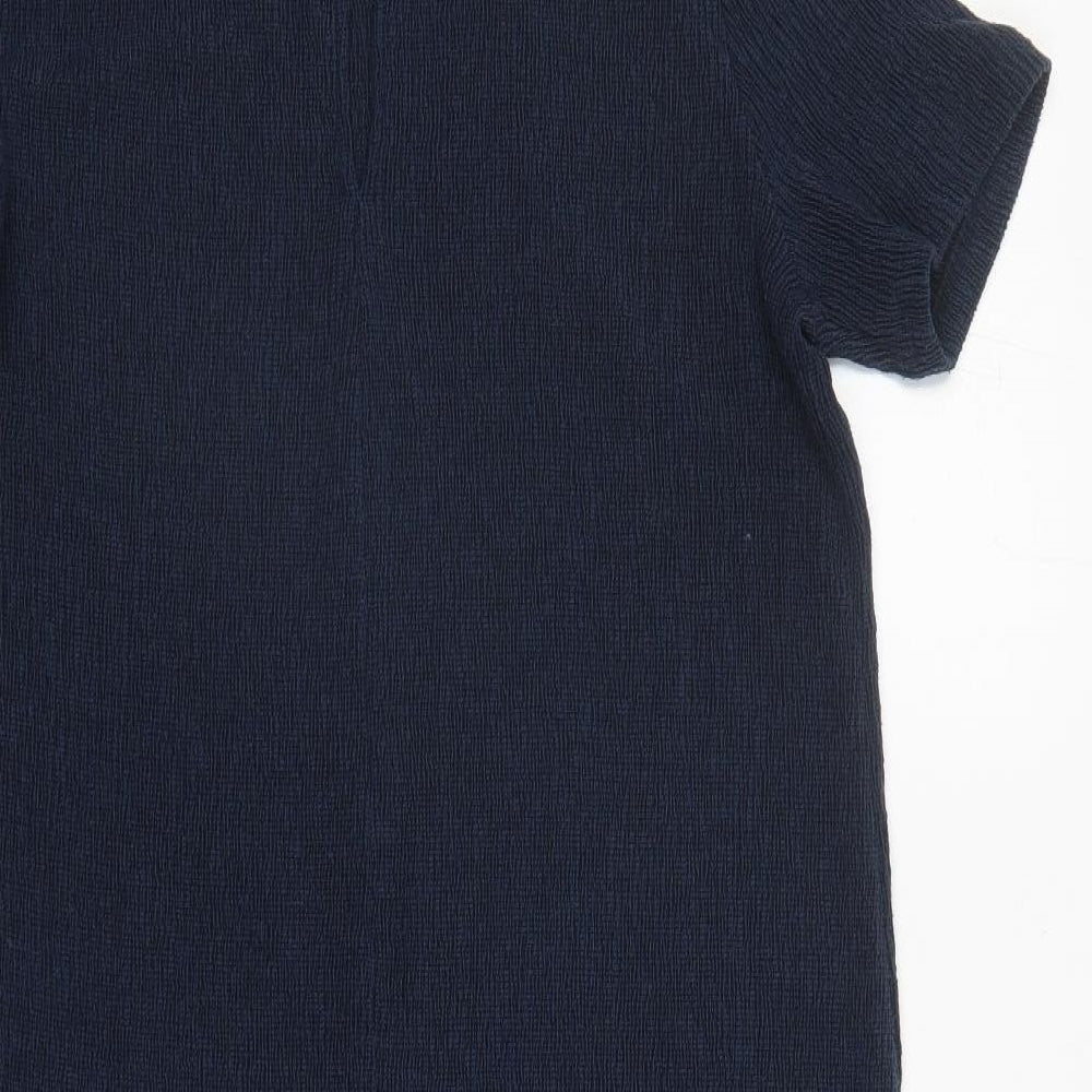 Marks and Spencer Womens Blue Polyester A-Line Size 16 Mock Neck Pullover