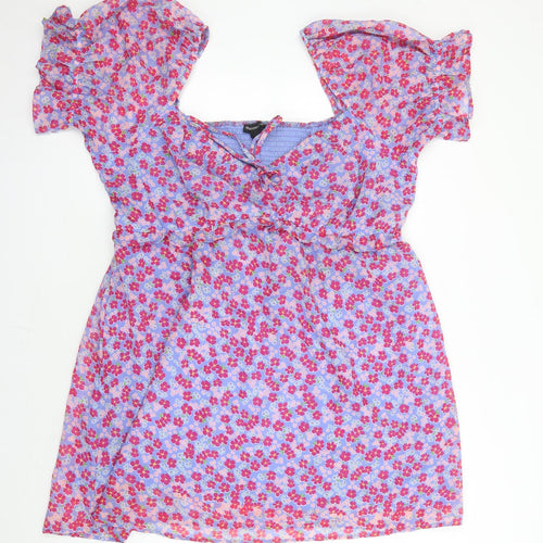 Wednesday's Girl Womens Multicoloured Floral Polyester A-Line Size 24 V-Neck Pullover
