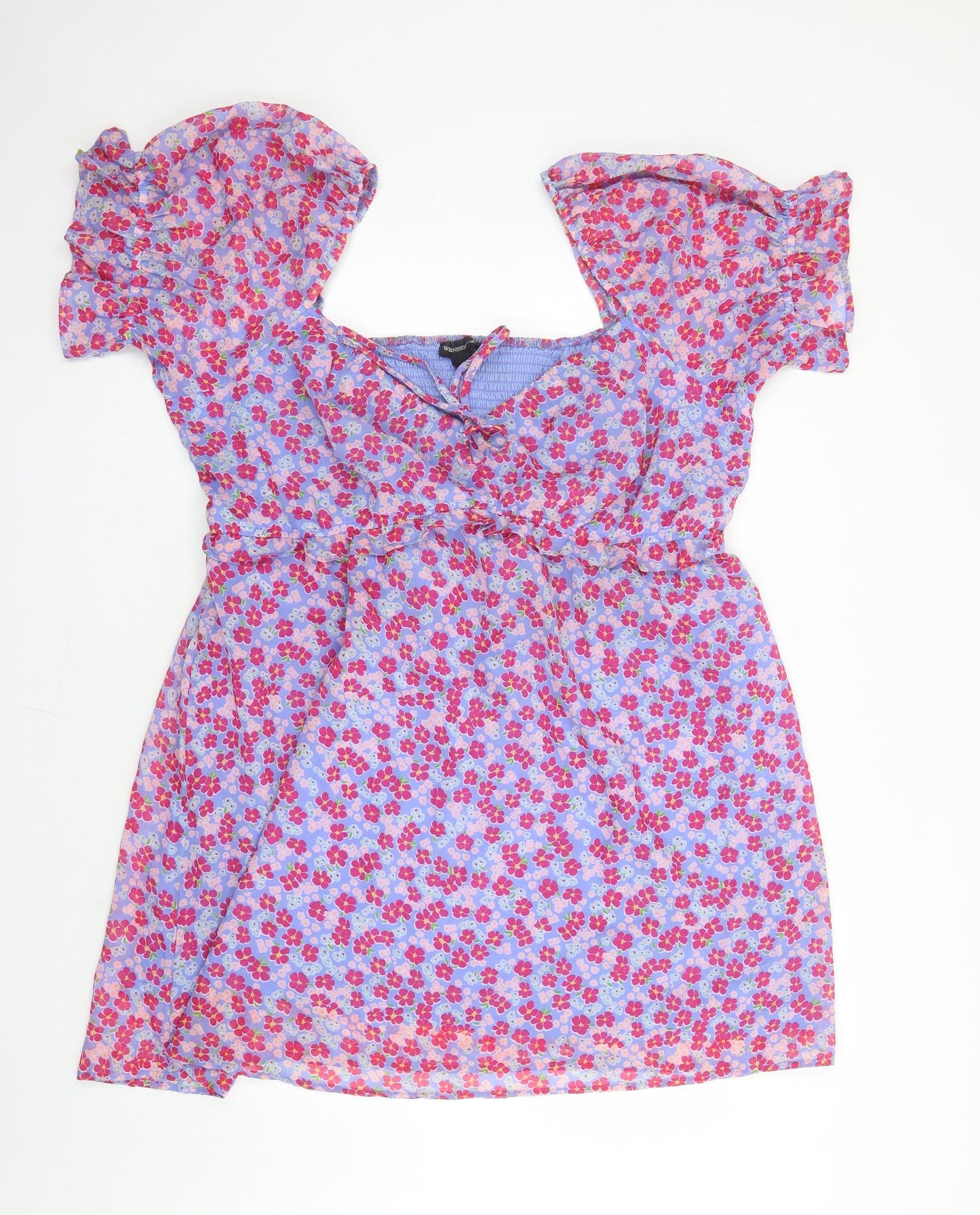 Wednesday's Girl Womens Multicoloured Floral Polyester A-Line Size 24 V-Neck Pullover