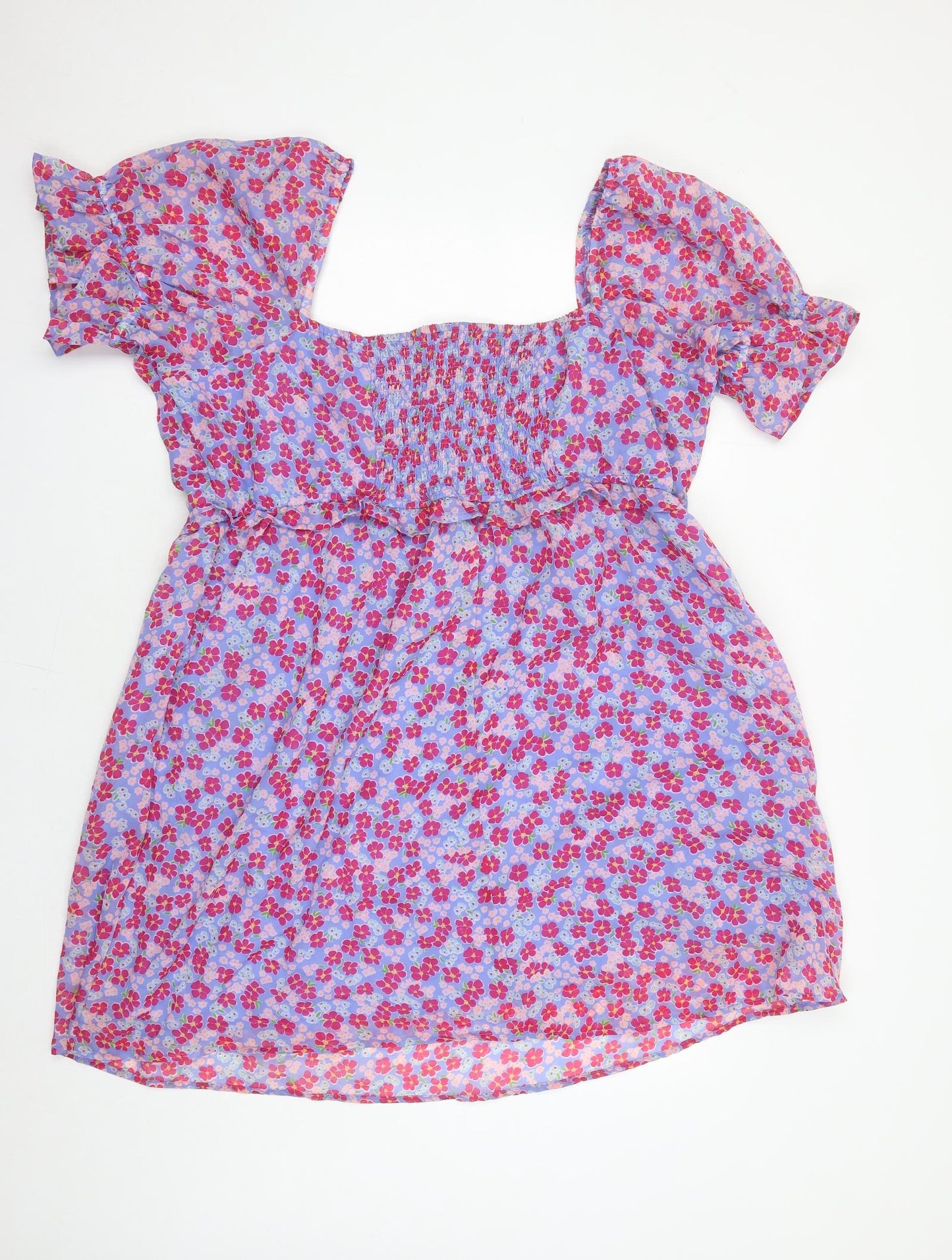 Wednesday's Girl Womens Multicoloured Floral Polyester A-Line Size 24 V-Neck Pullover