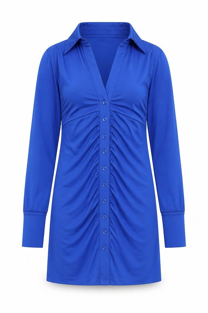 Urban Outfitters Womens Blue Polyester Shirt Dress Size XS Collared Button