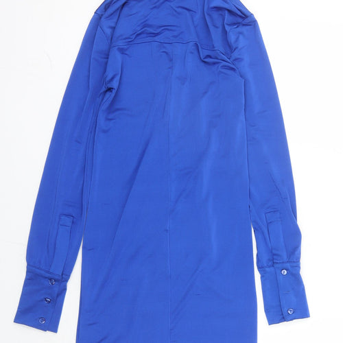 Urban Outfitters Womens Blue Polyester Shirt Dress Size XS Collared Button