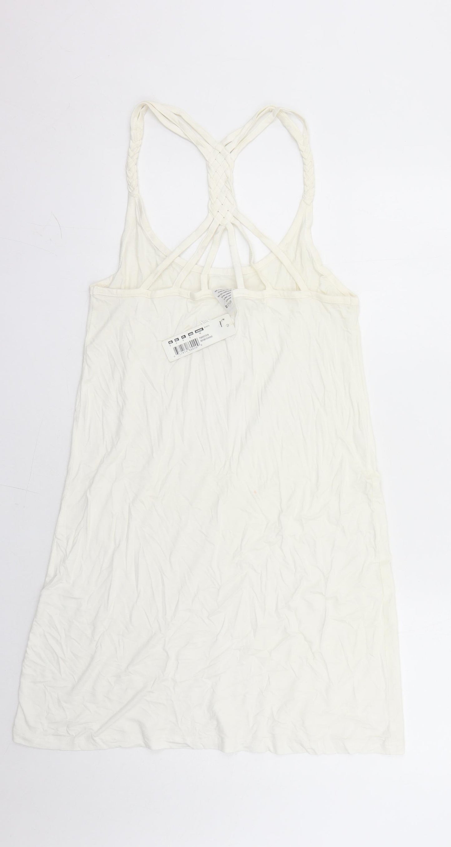 Freya Womens White Polyester Tank Dress Size S Round Neck Pullover
