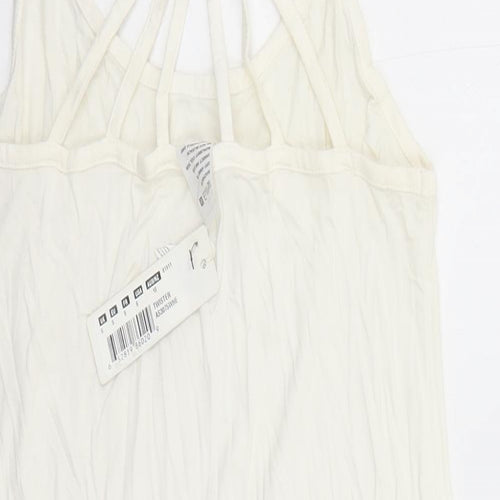 Freya Womens White Polyester Tank Dress Size S Round Neck Pullover