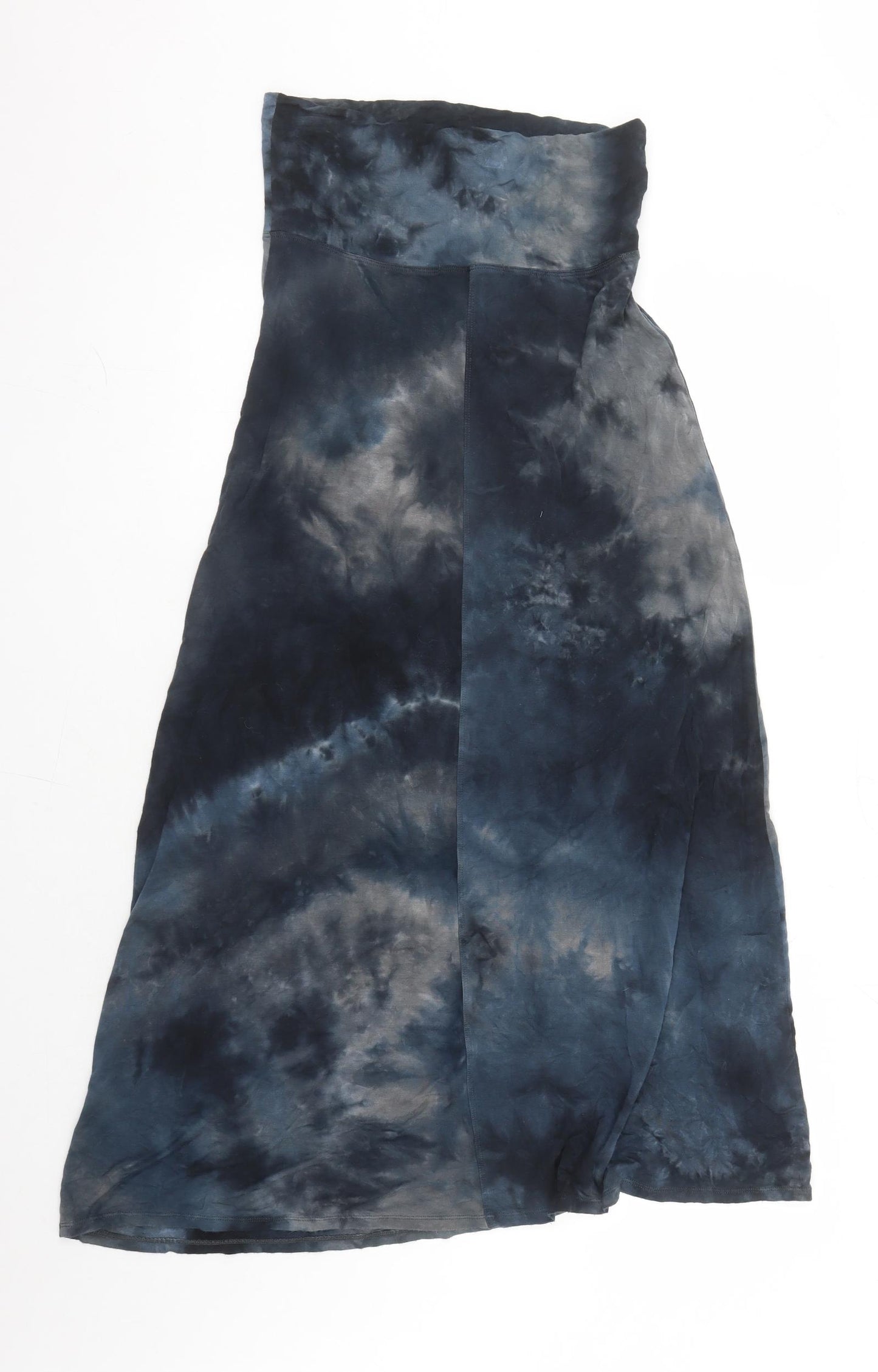 COIN 1804 Womens Blue Geometric Rayon Maxi Skirt Size S - Tie Dye Effect