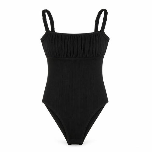 Topshop Womens Black Viscose Bodysuit One-Piece Size 6 Snap