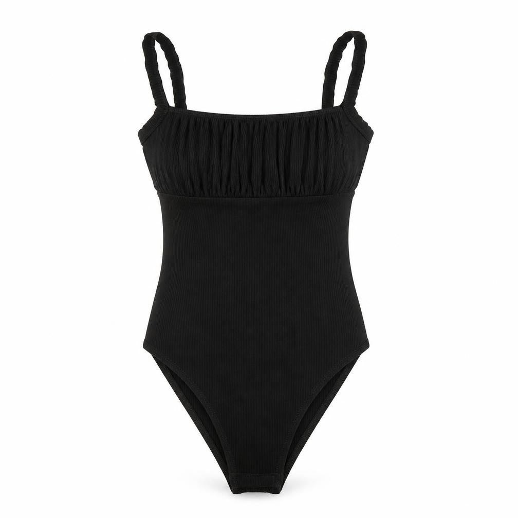 Topshop Womens Black Viscose Bodysuit One-Piece Size 6 Snap