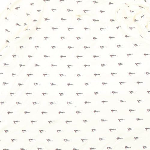 Cotton Traders Womens Ivory Geometric 100% Cotton Basic Polo Size M Collared - Robin Pattern