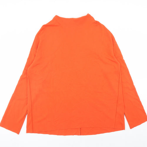 Weekday Womens Orange Viscose Basic Blouse Size S Mock Neck