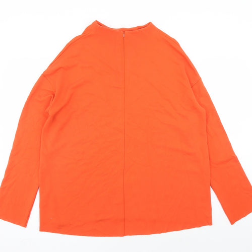 Weekday Womens Orange Viscose Basic Blouse Size S Mock Neck