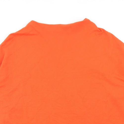 Weekday Womens Orange Viscose Basic Blouse Size S Mock Neck