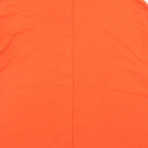 Weekday Womens Orange Viscose Basic Blouse Size S Mock Neck