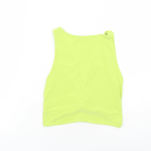 PRETTYLITTLETHING Womens Green Polyester Cropped Tank Size 10 V-Neck