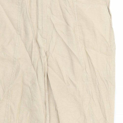 Mado et les Autres Womens Beige Viscose Cropped Trousers Size 10 L25 in Regular Zip