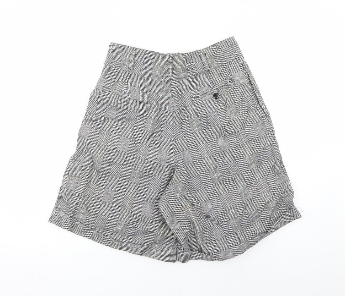 Liz Sport Womens Grey Plaid Cotton Chino Shorts Size 10 L9 in Regular Zip