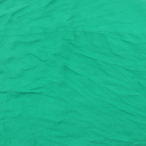 Zara Womens Green Viscose Basic Button-Up Size S Round Neck - over